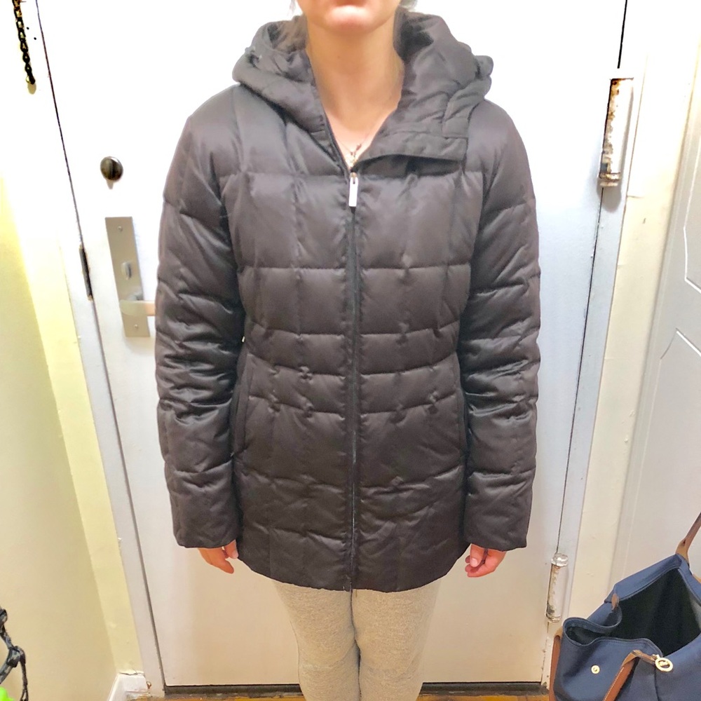 Brown Calvin Klein puffer coat